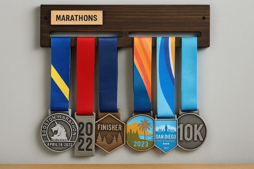 wood hanging 5k medal display