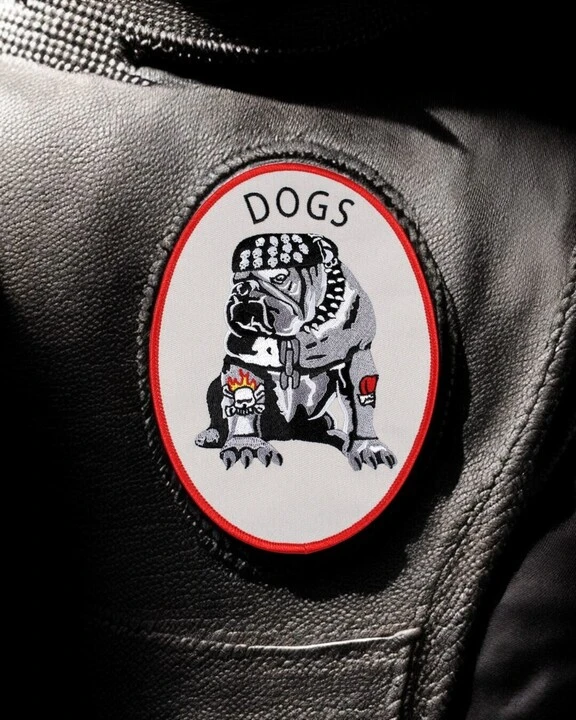 bulldog leather patch